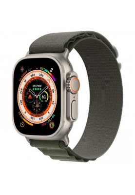 Смарт-годинник Apple Watch Ultra GPS + Cellular 49mm Titanium Case with Green Alpine Loop-Small (MNHC3/MNHJ3)