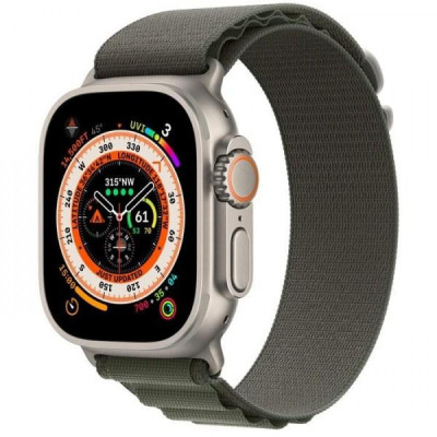 Смарт-годинник Apple Watch Ultra GPS + Cellular 49mm Titanium Case with Green Alpine Loop-Small (MNHC3/MNHJ3)