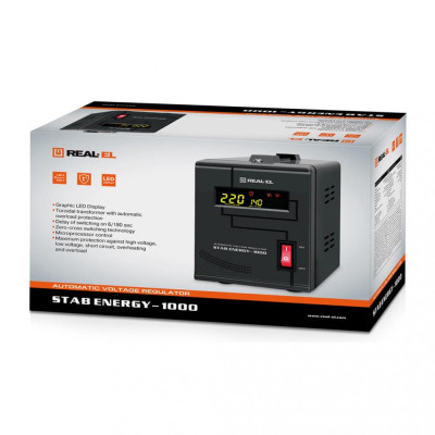 Стабілізатор напруги REAL-EL STAB ENERGY-1000 (EL122400012)