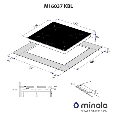 Варильна поверхня електрична Minola MI 6037 KBL