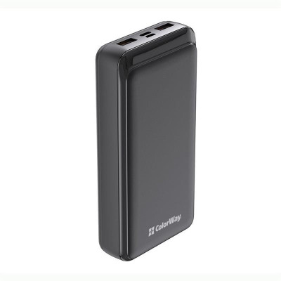 Зовнішній акумулятор (павербанк) ColorWay 20000 mAh Slim Black (CW-PB200LPD2BK)