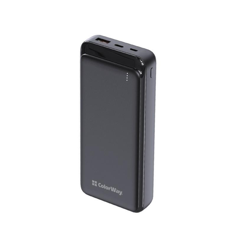 Зовнішній акумулятор ColorWay Slim 20000mAh Black (CW-PB200LPG3BK-PD)