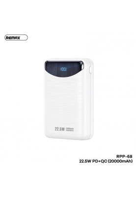 Зовнішній акумулятор (павербанк) REMAX Ritry II Series 22.5W PD+QC Charging Power Bank 20000mAh RPP-68 White