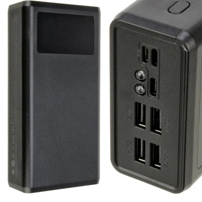 Зовнішній акумулятор (павербанк) XO PR124 Digital Display 40000mAh Black