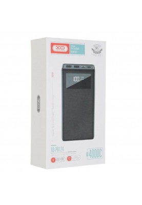 Зовнішній акумулятор (павербанк) XO PR124 Digital Display 40000mAh Black