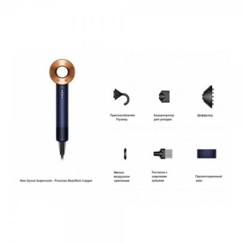 Фен Dyson HD07 Supersonic Prussian Blue/Rich Copper (412525-01)