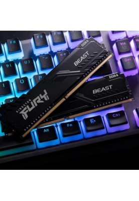 Пам'ять для настільних комп'ютерів Kingston FURY 16 GB (2x8GB) DDR4 2666 MHz Beast Black (KF426C16BBK2/16)