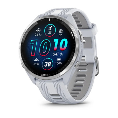 Спортивний годинник Garmin Forerunner 965 Titanium Bezel w. Whiteston Case and Whiteston/Powder Gray S. Band (010-02809-01/11)