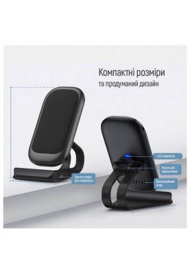 Бездротовий зарядний пристрій ColorWay Wireless Stand 15W Black (CW-CHW31Q-BK)