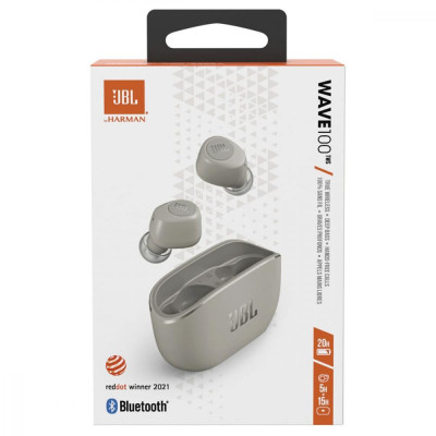 Навушники TWS JBL Wave 100 Silver (JBLW100TWSIVR)