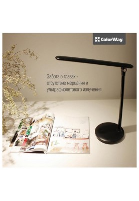 Офісна настільна лампа ColorWay LED 4W 2800-6000K Black аккумулятор (CW-DL02B-B)
