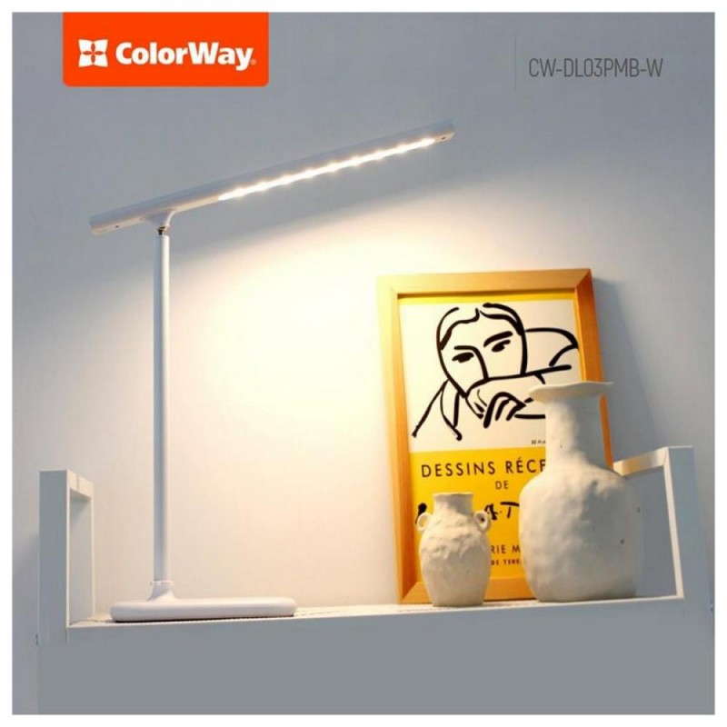 Офісна настільна лампа ColorWay LED Portable Magnet 4W 2800-6500K (CW-DL03PMB-W)