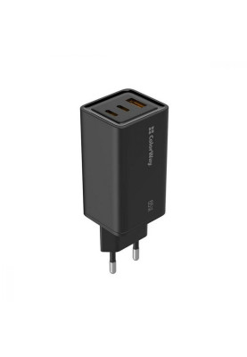 Зарядний пристрій ColorWay GaN3 Pro Power Delivery (USB-A + 2 USB TYPE-C) (CW-CHS039PD-BK)