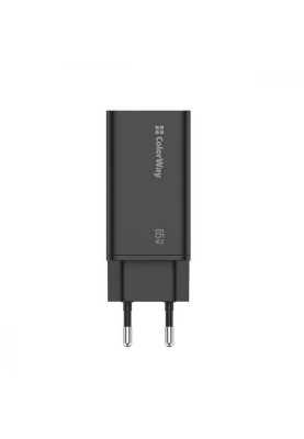 Зарядний пристрій ColorWay GaN3 Pro Power Delivery (USB-A + 2 USB TYPE-C) (CW-CHS039PD-BK)