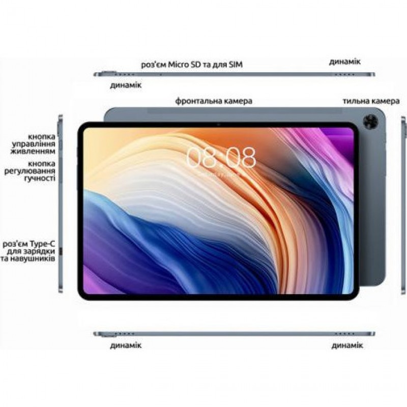 Планшет Teclast T40 Pro 8/128GB 4G Black-Grey (TLA002/TL-102736)