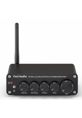 Підсилювач звуку Fosi Audio BT30D Black Bluetooth 5.0, 2x50W+100W