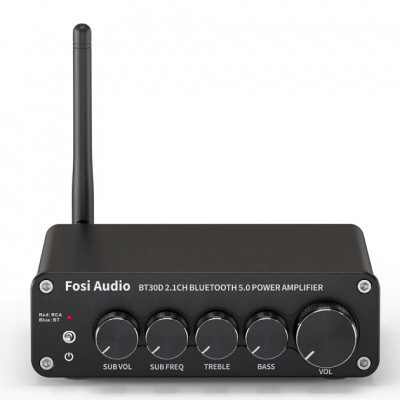 Підсилювач звуку Fosi Audio BT30D Black Bluetooth 5.0, 2x50W+100W