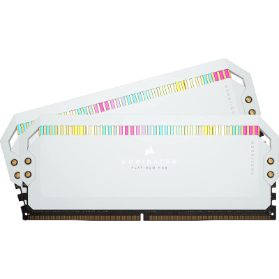 Пам'ять для настільних комп'ютерів Corsair 32GB (2x16GB) DDR5 6200MHz Dominator Platinum RGB White (CMT32GX5M2X6200C36W)