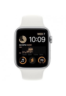 Смарт-годинник Apple Watch SE 2 GPS 44mm Silver Aluminum Case with White Sport Band (MNK23)