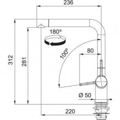 Змішувач для кухонного миття Franke Active L 115.0653.374