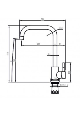 Змішувач для кухонного миття Interline ANGLE sateen