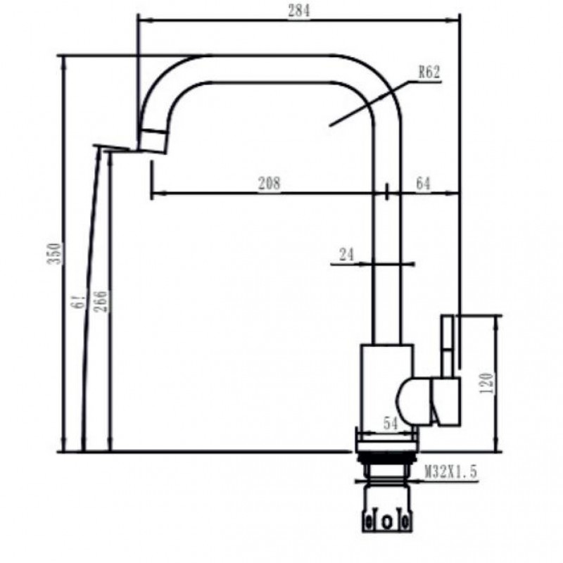 Змішувач для кухонного миття Interline ANGLE sateen