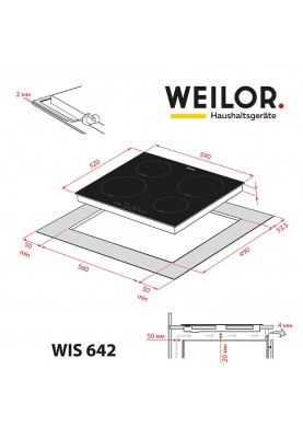 Варильна поверхня електрична Weilor WIS 642 BLACK