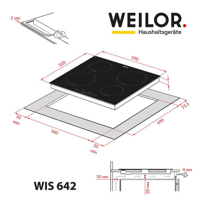 Варильна поверхня електрична Weilor WIS 642 BLACK