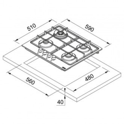 Варильна поверхня газова Franke Smart FHSM 604 4G ON E (106.0670.100)