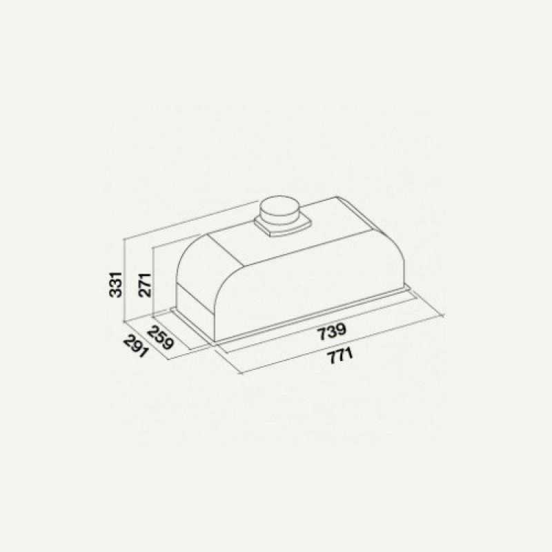 Декоративна витяжка Falmec Design GRUPPO INCASSO MURANO 70 BLACK GLASS 800 (CGIW70.E10P6#ZZZN491F)