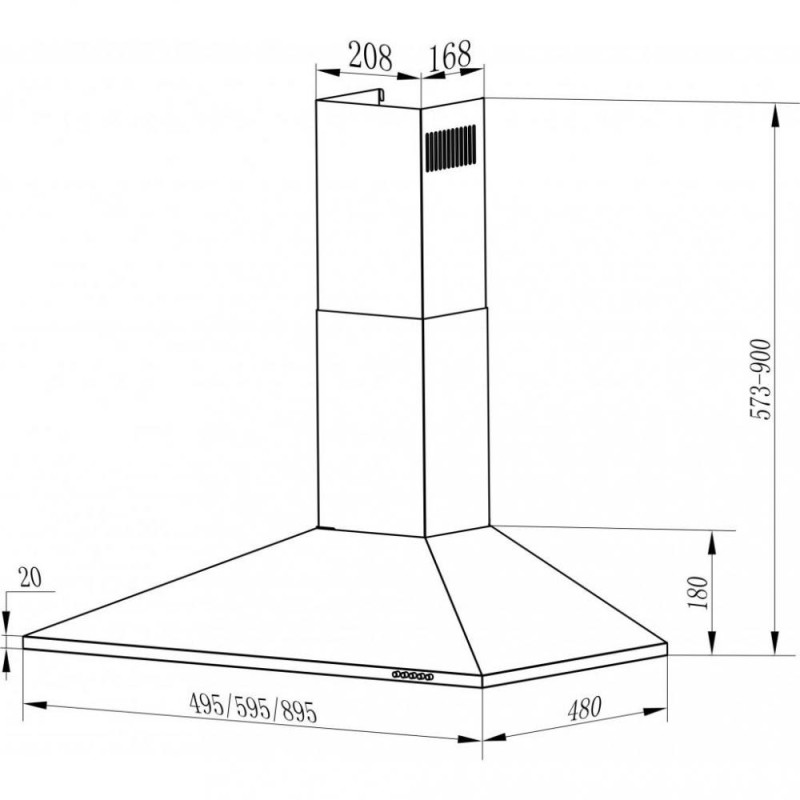 Витяжка купольна Interline ZET WH A/60 PB/2/T