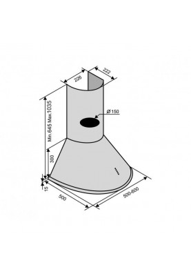 Витяжка купольна Ventolux CAPRI 50 INOX