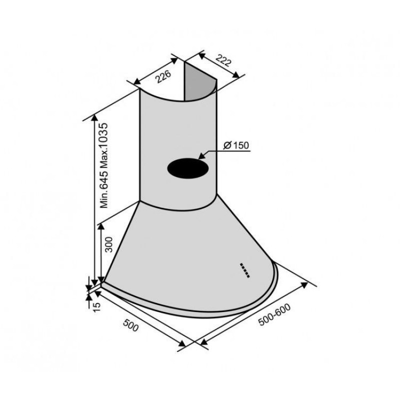 Витяжка купольна Ventolux CAPRI 50 INOX