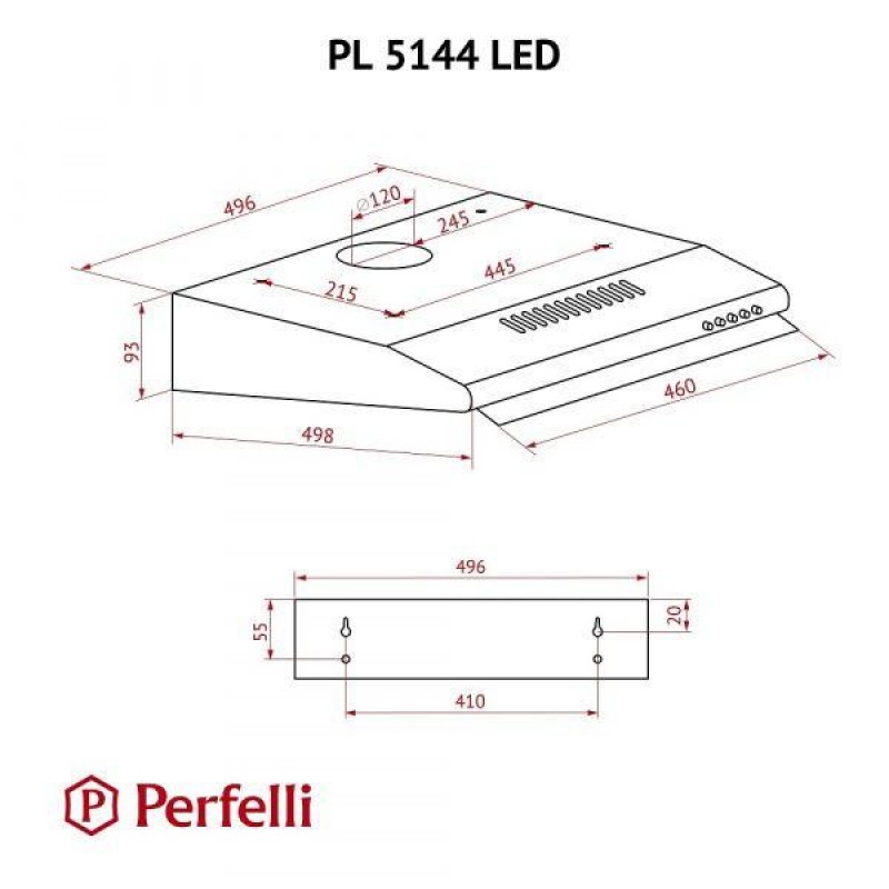 Витяжка плоска Perfelli PL 5144 BL LED