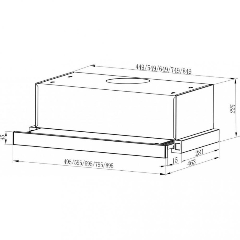 Телескопічна витяжка Interline SLIM WH A/60/2/T