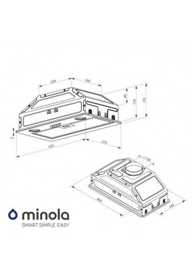 Вбудована витяжка Minola HBI 5204 GR 700 LED