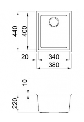 Кухонна мийка Elleci Quadra 100 under top titano 68