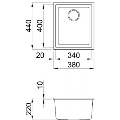 Кухонна мийка Elleci Quadra 100 under top titano 68
