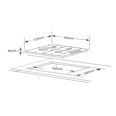 Варильна поверхня газова Interline HGG 762 RGT BA Варильна поверхня газова Interline HGG 762 RGT BA