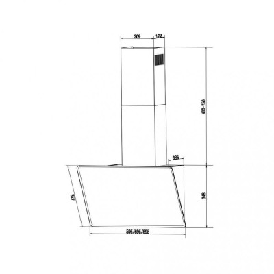 Витяжка похильна Interline FIESTA WH A 60 TC/GL/A