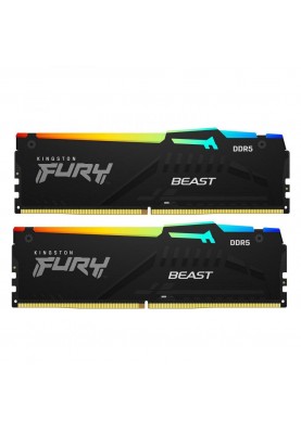 Пам'ять для настільних комп'ютерів Kingston FURY 32 GB (2x16 GB) DDR5 6000 MHz Beast RGB (KF560C40BBAK2-32)