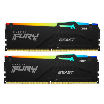 Пам'ять для настільних комп'ютерів Kingston FURY 32 GB (2x16 GB) DDR5 6000 MHz Beast RGB (KF560C40BBAK2-32)