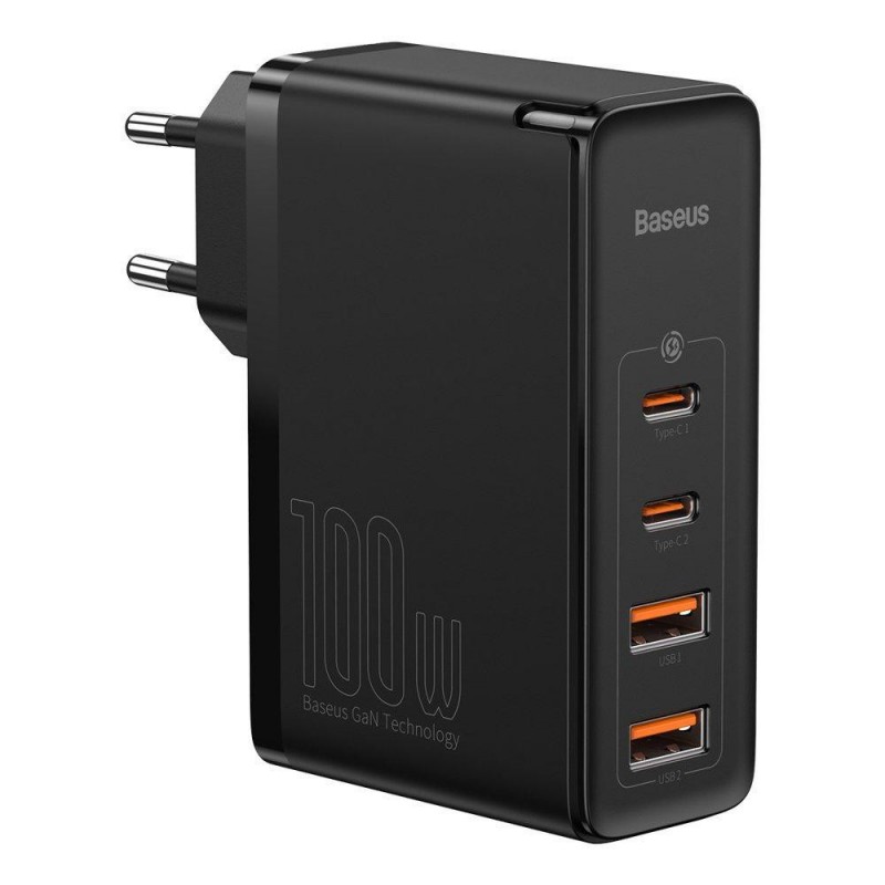 Мережевий зарядний пристрій Baseus GaN2 Pro QC 2C + Charger Type-C Cable 100W Black (CCGAN2P-L01)