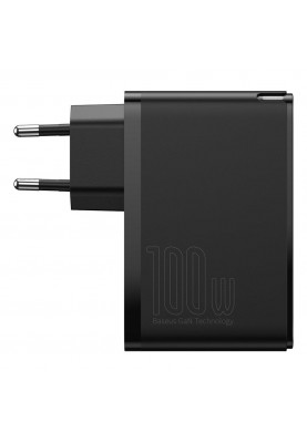 Мережевий зарядний пристрій Baseus GaN2 Pro QC 2C + Charger Type-C Cable 100W Black (CCGAN2P-L01)