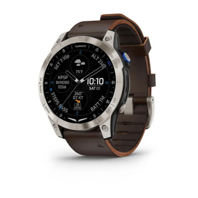 Смарт-годинник Garmin D2 Mach 1 Aviator Smartwatch with Oxford Brown Leather Band (010-02582-54/55)