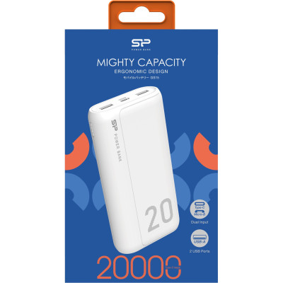Зовнішній акумулятор (павербанк) Silicon Power GS15 20000mAh White (SP20KMAPBKGS150W)