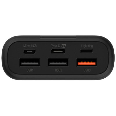 Зовнішній акумулятор (павербанк) Silicon Power QS55 20000 mAh PD+QC3.0, VOOC+SC 22,5W Black (SP20KMAPBKQS550K)