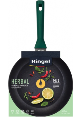 Сковорода RINGEL Herbal глибока 24 см із кришкою (RG-1101-24/h/L)