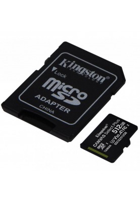 Карта пам'яті Kingston 512 GB microSDXC Class 10 UHS-I U3 Canvas Select Plus + SD Adapter (SDCS2/512GB)