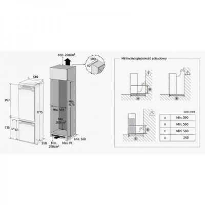 Холодильник із морозильною камерою Samsung BRB26705DWW